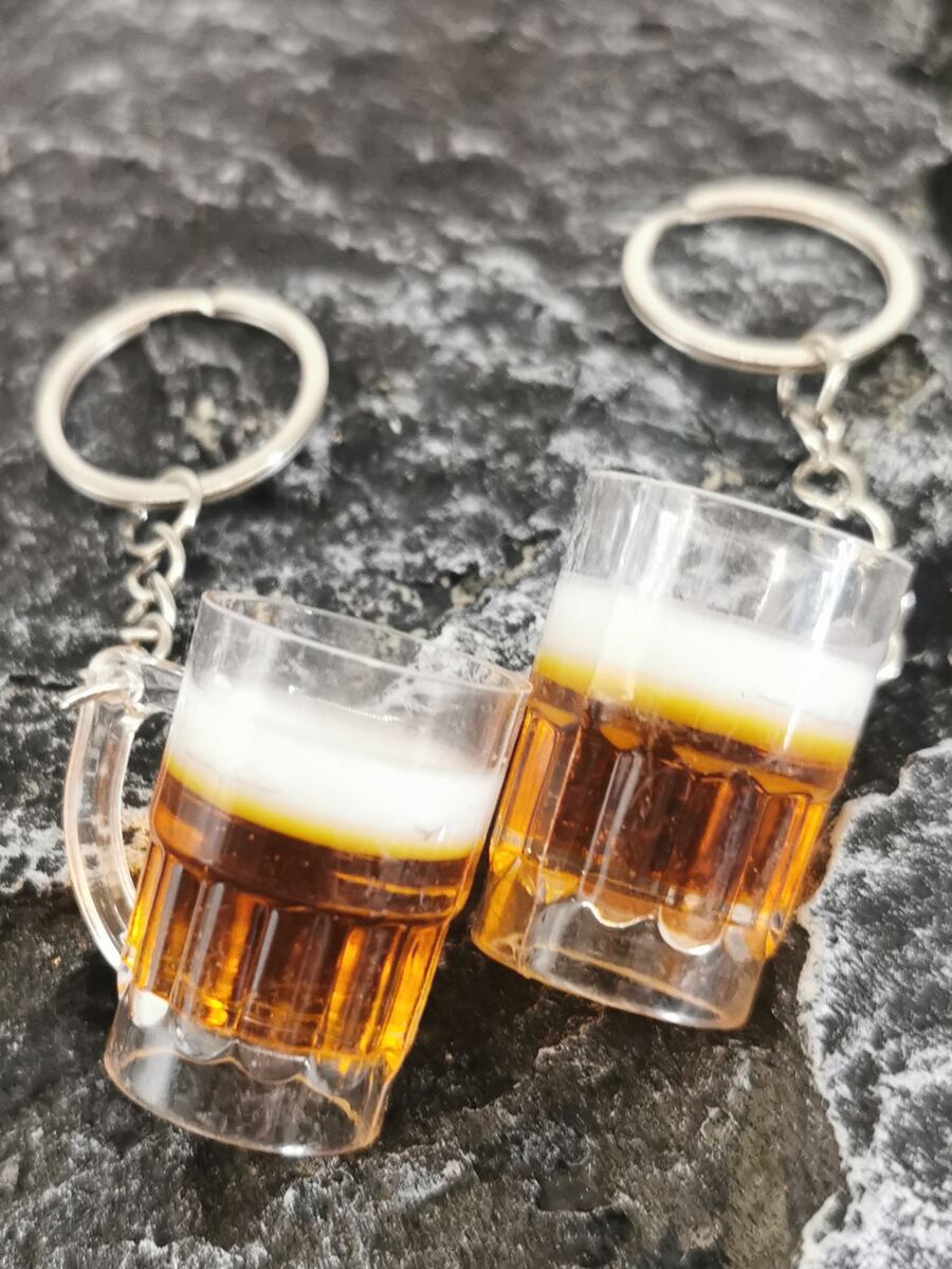 Car Accessories For Women - 2PCS New Simulation Beer Mug Keychain,Men