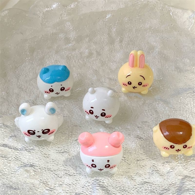 Car Accessories Oman - Chiikawa Resin Figures Set Cute Cartoon
