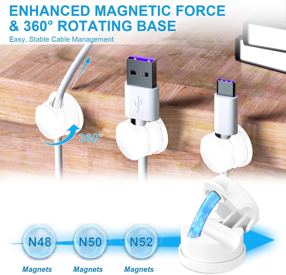 6pcs Magnetic Cable Clips 360° – обзор и цена Car Cable Organizer
