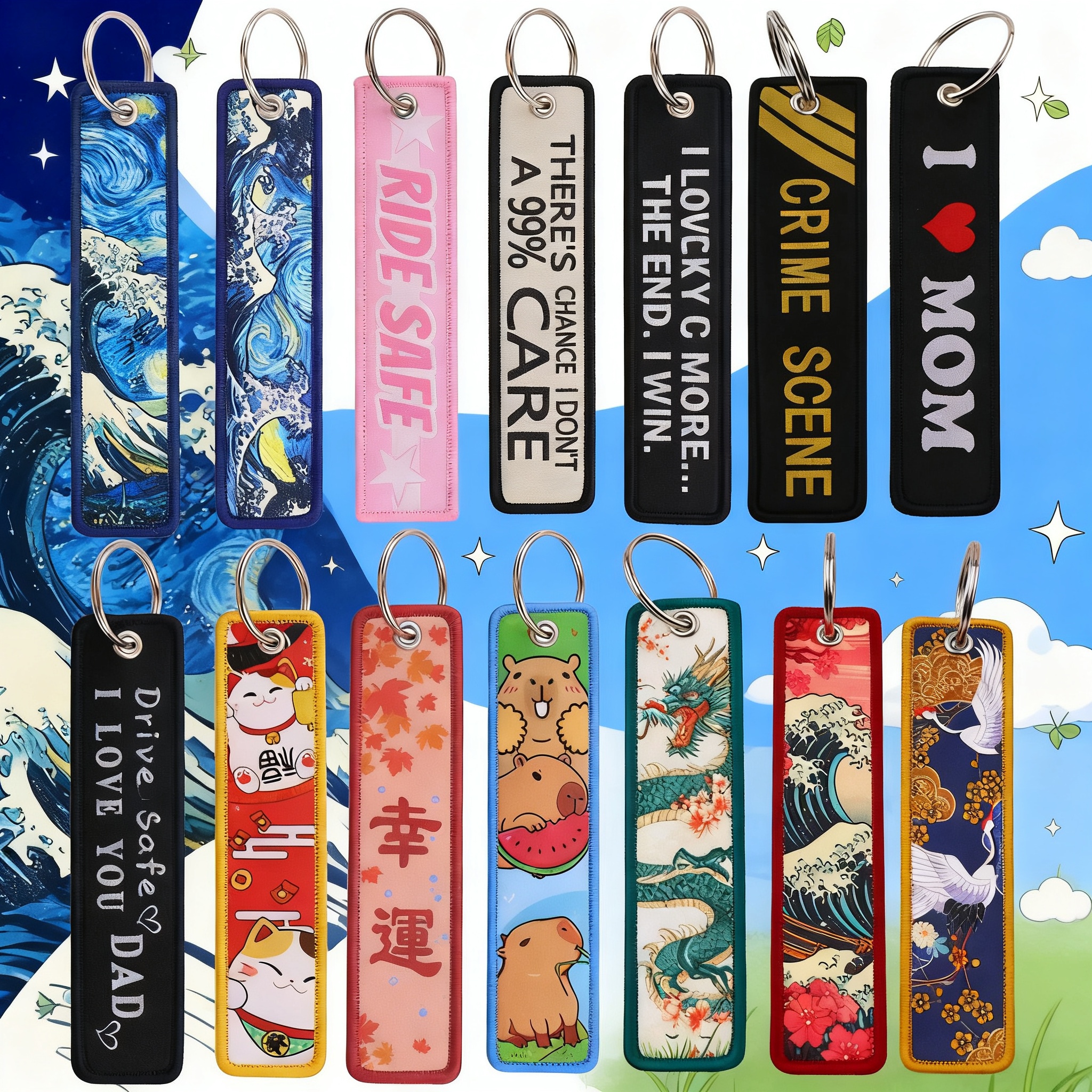 Van Gogh Embroidery Key Fobs K – обзор и цена Car Accessories For Women