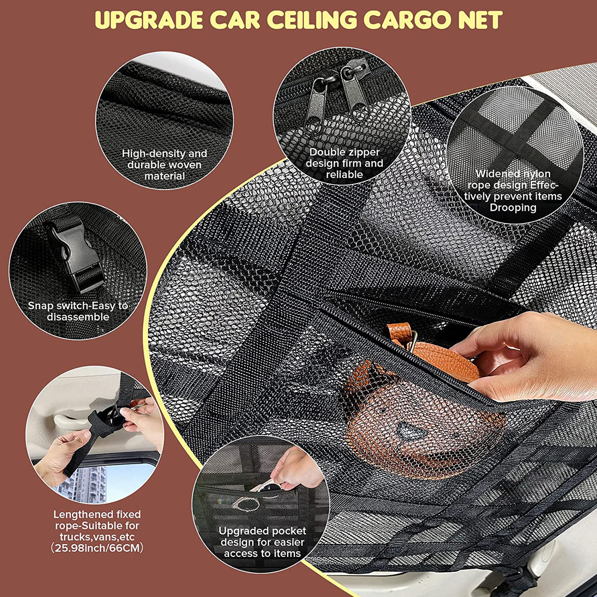 Car Ceiling Cargo Net Strong L – обзор и цена Car Cargo Net Trunk